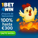 ¡100% hasta 300 € en tu primer depósito en 1Bet4Win!