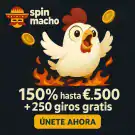 100% hasta €1500 + 250 Giros Gratis – Spin Macho